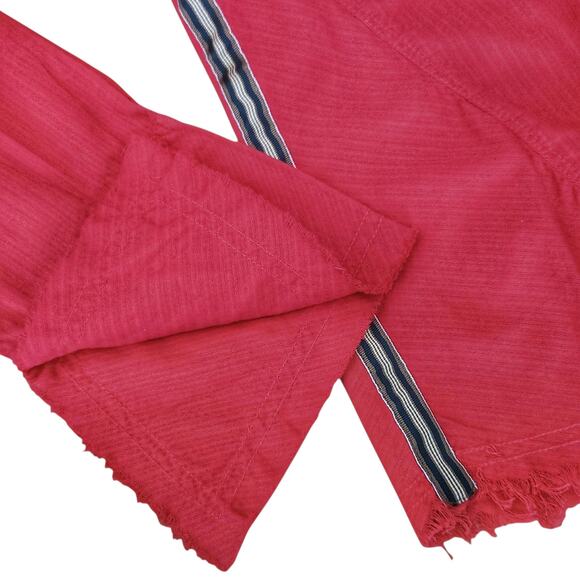 Johnny Was 3J WORKSHOP red floral embroidered button up down boho shirt top Sz S - Picture 4 of 8